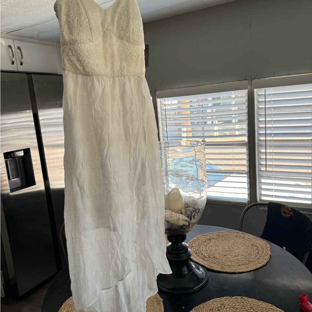Iz Byer white Strapless Maxi Dress
